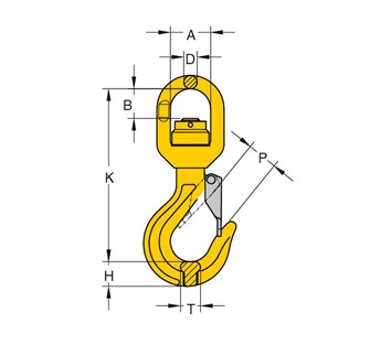 Yoke 8-049N G80 Eye Swivel Hook with Ball Bearing