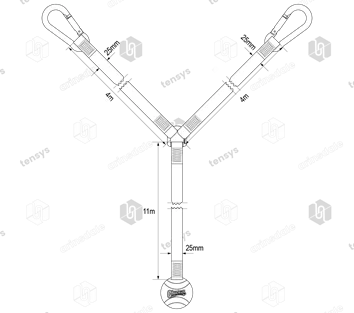 Heavy Duty Tipper Sheet Pull Strap with Chuckit® Throwing Ball