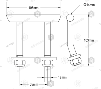 Recessed TT Lashing Ring · 55mm