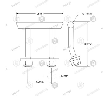 Tensys® · Recessed TT Lashing Ring · 55mm