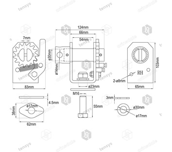 50mm · 5000daN · Winch Bollard - RH · WNH