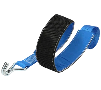 Blue · 50mm · 3.5 metre Strap · Cranked Claw Hook with Gripper Tyre Sleeve