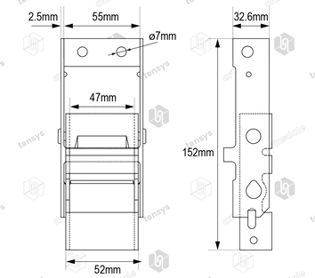 Montracon Type Stainless Steel Pressed Body with Anti-Slip feature Buckle