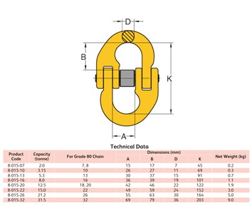Yoke 8-015 G80 Connecting Link