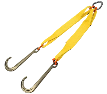 J Hook V-Assembly with webbing for Winching 5000 daN (Kg) Min Break Force