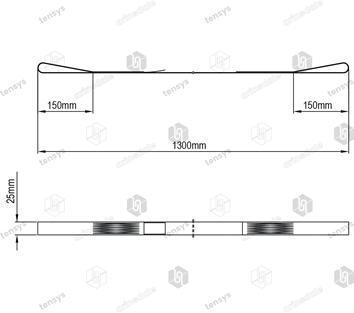 25mm · 0.35 Tonne · Flat Web Slings - Single Use - Looped Ends