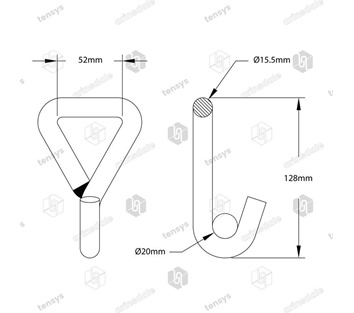 Tensys® · 50mm · 5000daN · Claw Hook - Single