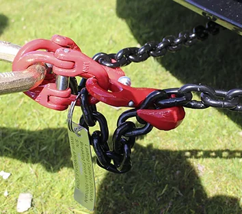 J Hook V-Assembly with Chains for Winching 5000 daN (Kg) Min Break Force