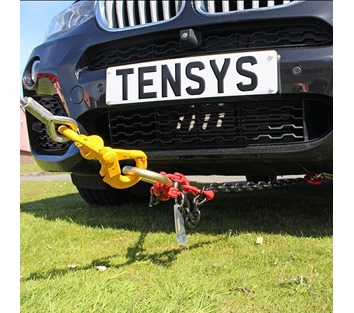 Tensys® · J Hook V-Assembly with Chains for Winching 5000 daN (Kg) Min Break Force