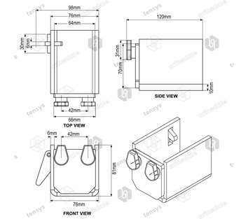 Load Bar Cups 100mm long to suit 60mm x 40mm Load Bars - Clip and Bar