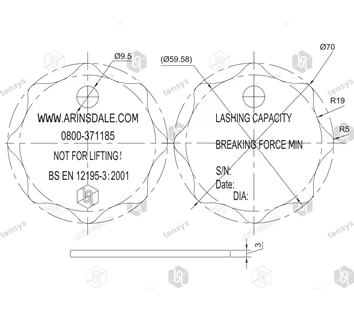 Tensys | LCTAGAL | Aluminium ID Tag for Lashing Chains