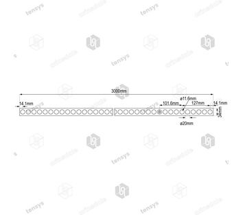 Aluminium Captive Floor Track - 3.0 metre