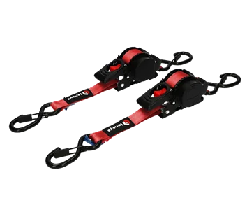 25mm Wide Auto-Retract Ratchet Tie Down Straps (2-Pack)