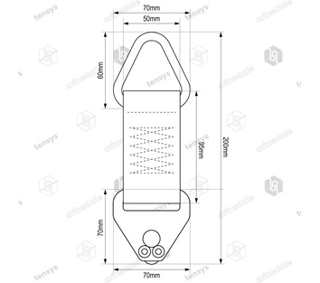 Lashing Extension/Rope Tie Off with Captive Endfitting