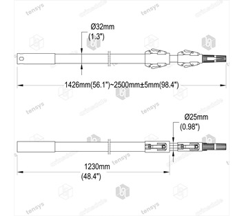 Glass Fibre Pole compatible with corner protector/strap positioning attachments