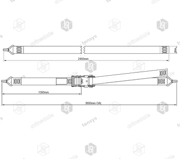 50mm · 2000daN · WH · Box Van Internal Strap · Claw Hooks · 3.6m