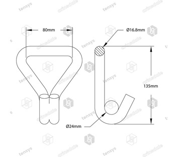 75mm · 10,000daN · Claw Hook