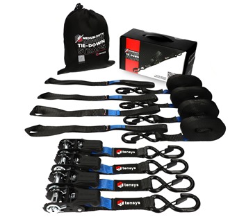 4 Pack Tie Down Straps (25mm x 5m)