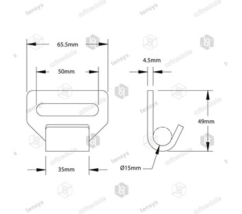 Tensys® · 50mm · 1000daN · Combi Hook