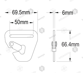 50mm · 1500daN · Compact Snap Hook
