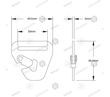 Tensys® · 50mm · 1500daN · Compact Snap Hook