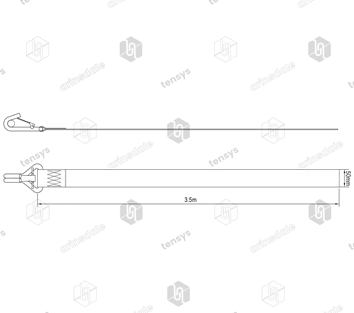 Blue · 50mm · 3.5 metre Strap · Claw Hook with safety catch