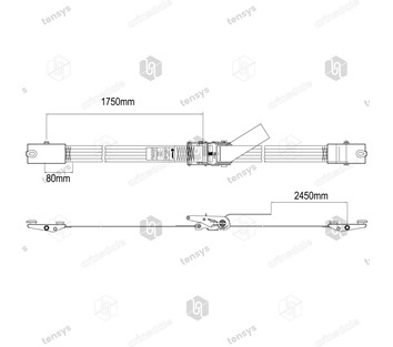 50mm · 3000daN · Internal Box Van Strap · Two Pin Shoe