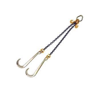 J Hook V-Assembly with Chains for Winching 5000 daN (Kg) Min Break Force