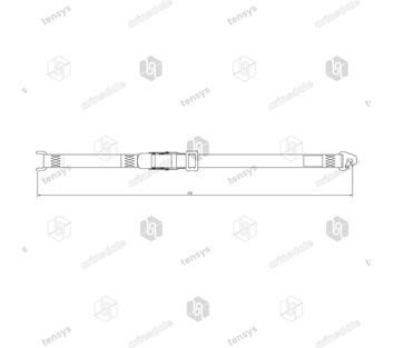 Tensys® · 50mm · 700daN · OB+TBS · Curtainside Internal System · Closed Rave Hook + Snap Hook