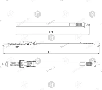 Geared Ergo Ratchet Strap STF 650daN Claw Hook - 10.0 metre