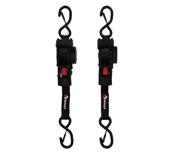 25mm Wide Auto-Retract Ratchet Tie Down Straps (2-Pack)