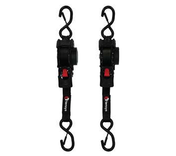 Auto-Retract Ratchet Tie Down Straps (2-Pack)