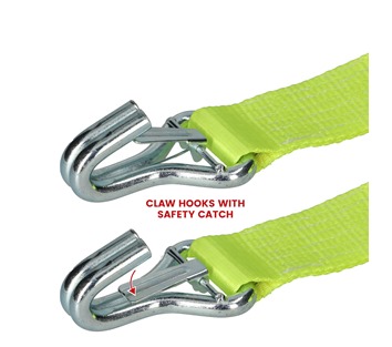 Hi vis 50mm wide car transporter ratchet tensioner straps