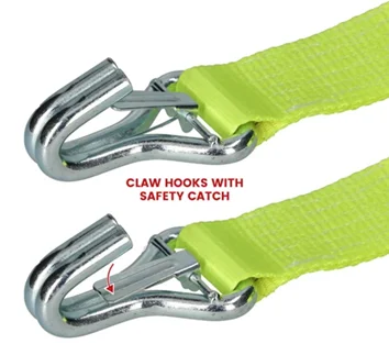 Hi vis 50mm wide car transporter ratchet tensioner straps