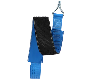 Blue · 50mm · 3.5 metre Strap · Cranked Claw Hook with Gripper Tyre Sleeve