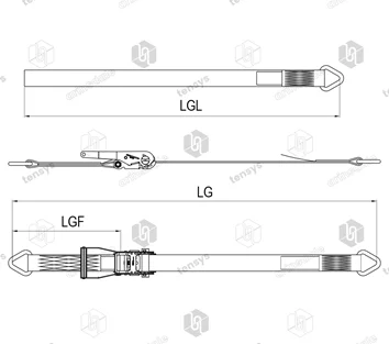 50mm · 4000daN · LWH · Ratchet Lashing System · Delta Rings