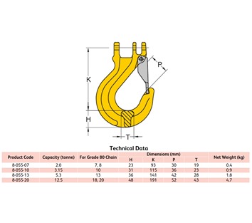 Yoke 8-055 G80 Coupling Sling Hook