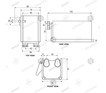 Load Bar Cups to suit 60mm x 40mm load bars - Clip and Bar (1806 Bar Type)
