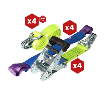 Hi vis 50mm wide car transporter ratchet tensioner straps