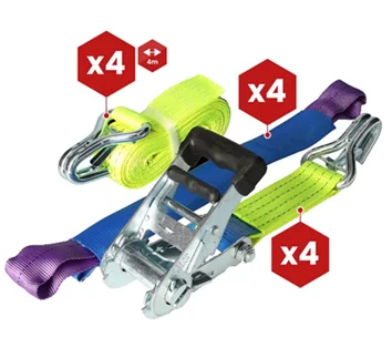 Hi vis 50mm wide car transporter ratchet tensioner straps