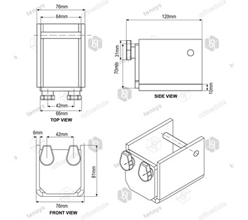 Load Bar Cups 100mm long to suit 60mm x 40mm Load Bars - Clip and Bar