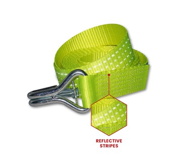 Hi vis 50mm wide car transporter ratchet tensioner straps