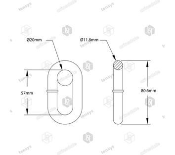 Tensys® · 50mm · 4000daN · Oval Link