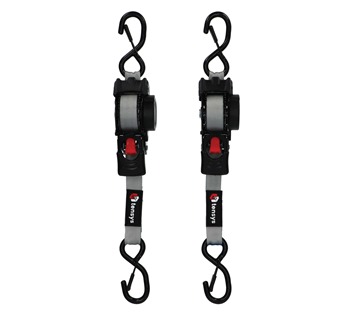 25mm Wide Auto-Retract Ratchet Tie Down Straps (2-Pack)