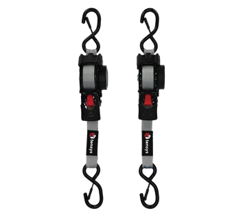25mm Wide Auto-Retract Ratchet Tie Down Straps (2-Pack)