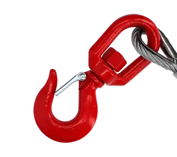 Winch Wire Ropes · 2T Red Swivel Hook Complete with Safety Catch