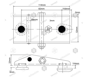 50mm · 3000daN · Two Pin Shoe