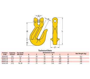 Yoke 8-042 G80 Clevis Grab Hook