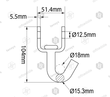 50mm · 5000daN · Swivel Hook for Ratchet