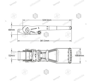 Tensys® · 50mm · 5000daN · Ergonomic Ratchet · LWH